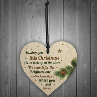 Red Ocean Missing You This Christmas Memorial Remeberance Loved One Gift Tree Decoration Bauble