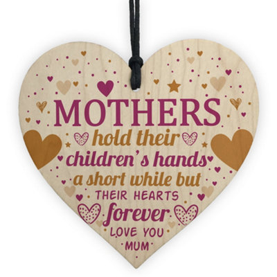 Red Ocean Mother Daughter Gifts Wooden Heart Gifts For Mum