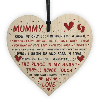 RED OCEAN MOTHERS DAY GIFT FOR NEW MUMMY WOODEN HEART MUMMY TO BE GIFT ...