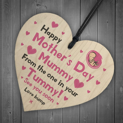 Red Ocean Mothers Day Mummy To Be Gift From Bump Newborn Baby Mum Wood ...