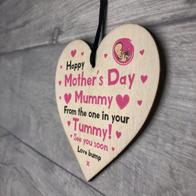 Red Ocean Mothers Day Mummy To Be Gift From Bump Newborn Baby Mum Wood ...