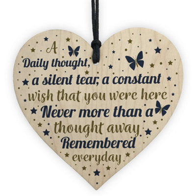 Red Ocean Mum Dad Grandad Nan Memorial Birthday Christmas Wooden Heart ...