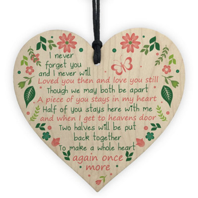 Red Ocean Mum Dad Nan Graveside Memorial Remembrance Wooden Heart Grave ...