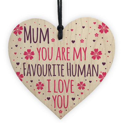 Red Ocean MUM Gift Wooden Heart MUM Birthday Gift Love Sign MUM