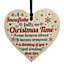 Red Ocean Mum Nan Dad Tribute Wooden Heart Memorial Christmas Tree Decoration Plaque Bauble