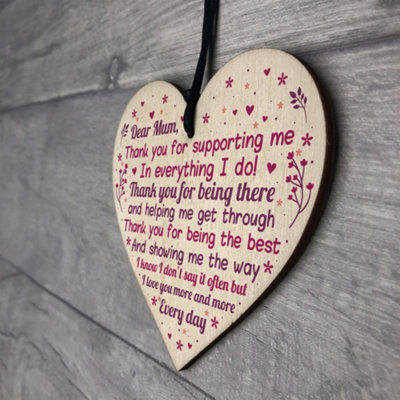 Red Ocean Mummy To Be Gift Wooden Heart Mothers Day Gift For Her Mother ...