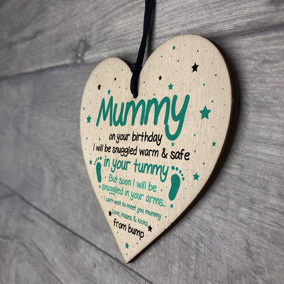 Red Ocean Mummy To Be Gifts For Birthday Wooden Heart Gifts From Bump ...