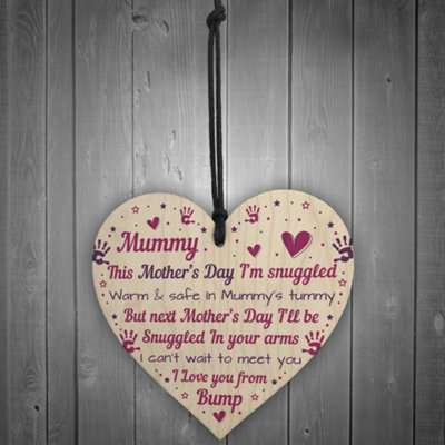 Red Ocean Mummy To Be Gifts Novelty Mothers Day Gift From Bump Wooden ...