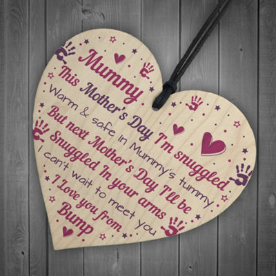 Red Ocean Mummy To Be Gifts Novelty Mothers Day Gift From Bump Wooden ...