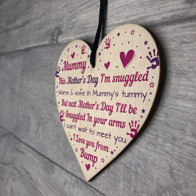 Red Ocean Mummy To Be Gifts Novelty Mothers Day Gift From Bump Wooden ...