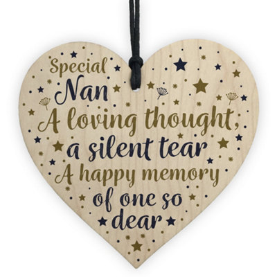 Buy Red Ocean Nan Memorial Birthday Christmas Tree Baubles Wooden Heart ...