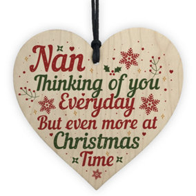 Red Ocean NAN Memorial Christmas Tree Bauble Grave Wooden Hanging Heart Decoration Sign