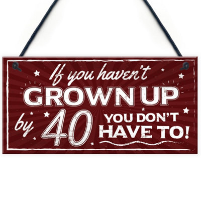 Red Ocean Novelty 40th Birthday Hanging Plaque Friendship Family Funny