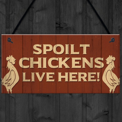 Red Ocean Novelty Chicken Coop Hanging Sign Chicken Sign Gift Novelty ...