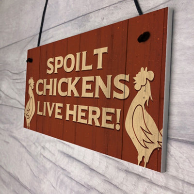 Red Ocean Novelty Chicken Coop Hanging Sign Chicken Sign Gift Novelty ...