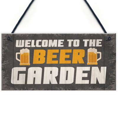 Red Ocean Novelty Garden Sign Funny Garden Accessories Home Decor 