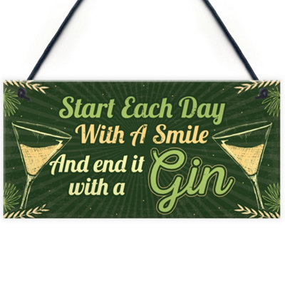 Red Ocean Novelty Gin Gifts For Women Hanging Home Bar Pub Sign