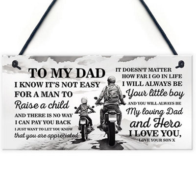 Red Ocean Novelty Motorbike Motorcyle Sign Biker Gift For Dad Fathers