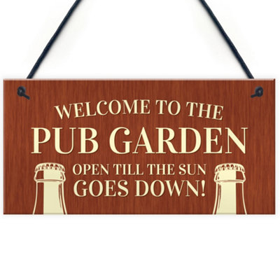 Red Ocean Novelty Pub Garden Sign For Home Bar Garden Decor Gift