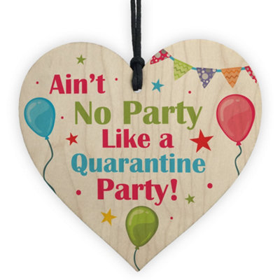 Red Ocean Novelty Quarantine Birthday Gifts Wooden Heart Quarantine