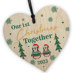 Red Ocean Our 1st Christmas Together 2023 Hanging Christmas Tree Decoration Gift For Couple Boyfriend Girlfriend Gift
