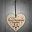 Red Ocean Our First 1st Christmas Tree Bauble Decoration Anniversary Handmade Wooden Hanging Heart Gift Keepsake
