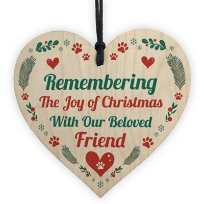 Red Ocean Pet Memorial Christmas Tree Decoration Hanging Heart Bauble