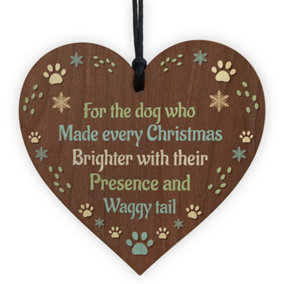 Red Ocean Pet Memorial For Christmas Tree Hanging Wood Bauble Dog Memorial Plaque Dog Memorial Gift Keepsake