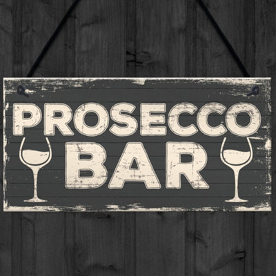 Red Ocean Prosecco Bar Vintage Rustic Hanging Plaque Home Bar Pub Man ...