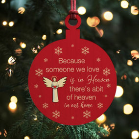 Red Ocean Remembrance Bauble Christmas Tree Decoration Wooden Plaque Memorial Gifts For Family Mum Dad Nan