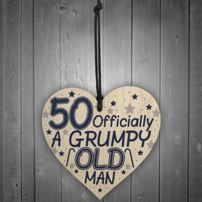 Red Ocean Funny 50th Birthday Fishing Gifts Wooden Heart Birthday Gift For  Him Fisherman Gifts For Dad Uncle Brother
