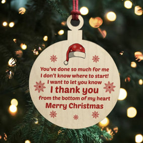 Red Ocean Special Thank You Gift For Friend Teacher Wood Bauble Christmas Friendship Gift For Men Women