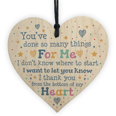 Red Ocean Special Thank You Gift Wooden Heart Teacher Mentor Volunteer ...