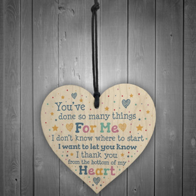 Red Ocean Special Thank You Gift Wooden Heart Teacher Mentor Volunteer ...