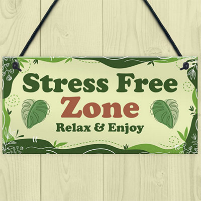 Red Ocean Stress Free Zone Relax And Enjoy Hot Tub Sign Garden Shed ...