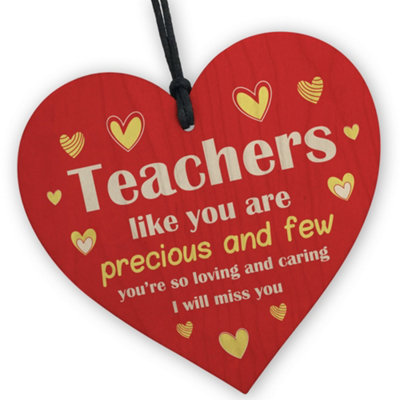 Red Ocean Teacher Gifts Wooden Heart Thank You Teacher Nursery Gifts ...