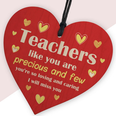 Red Ocean Teacher Gifts Wooden Heart Thank You Teacher Nursery Gifts ...