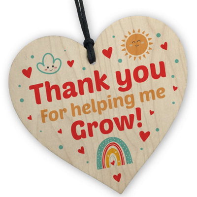 Red Ocean Teacher Thank You Wooden Heart - Teacher Gift For Women ...