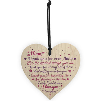 Mum Gifts Mummys Girl Wooden Heart Cute Mums Sign Daughter Gift