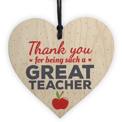 Red Ocean Thank You Gifts Teacher Gift Wooden Heart Leaving Goodbye ...