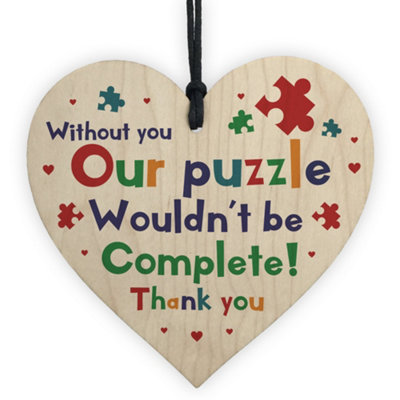 Red Ocean Thank You Nursery Teacher Assistant Wooden Heart Gift Leaving ...