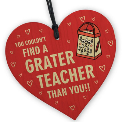 Red Ocean Thank You Teacher Gifts Wooden Hanging Heart - Teacher Gifts ...