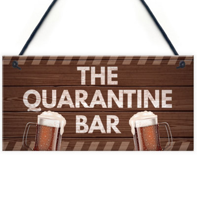 Red Ocean The Quaratine Bar Novelty Home Bar Signs Gifts For Him Garden