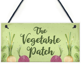 Red Ocean The Vegetable Patch Hanging Sign Garden Sign Summer House Plaque Shed Sign Garden Lover Gifts