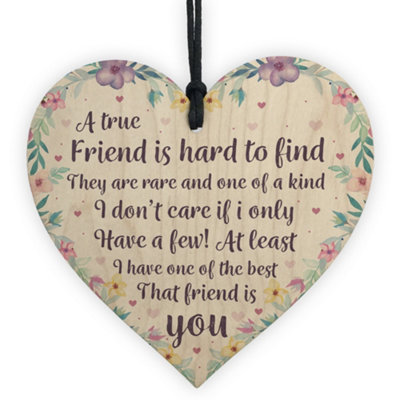 Red Ocean True Friend Friendship Sign Best Friend Wooden Heart Thank ...