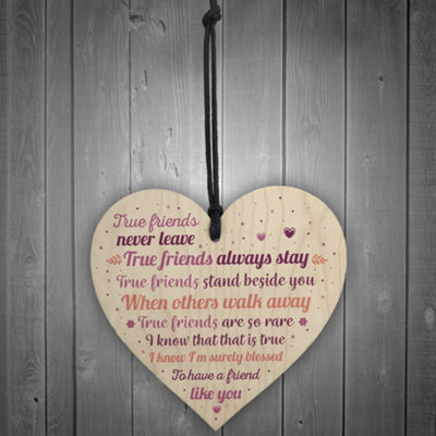 Red Ocean True Friends Best Friend Friendship Sign Handmade Wooden ...