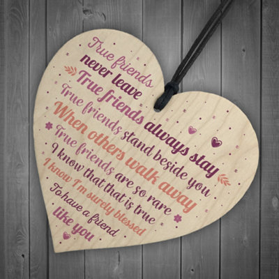 Red Ocean True Friends Best Friend Friendship Sign Handmade Wooden ...