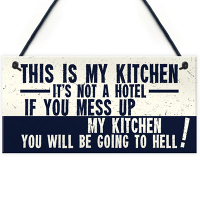 Red Ocean Vintage This Is My Kitchen Funny Plaque Shabby Chic Kitchen