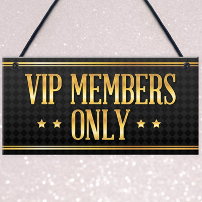 Red Ocean VIP MEMBERS ONLY Home Bar Sign BBQ Garden Pub Man Cave Plaque ...