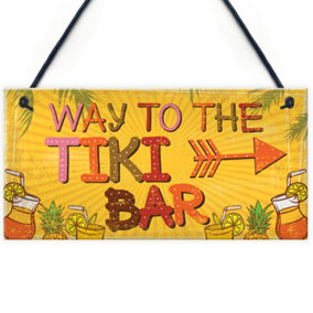 Red Ocean Welcome Tiki Bar Party Hanging Bar Pub Plaque Cocktails Beach Decoration Sign Friendship Gift